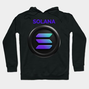 SOLANA 3d front view rendering cryptocurrency Hoodie